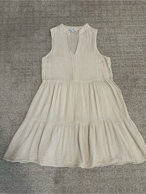 Michael Stars Sleeveless Gauze Dress in Light Taupe